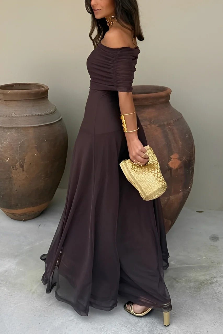 Sienna | Off-Shoulder Ruched Maxi Dress