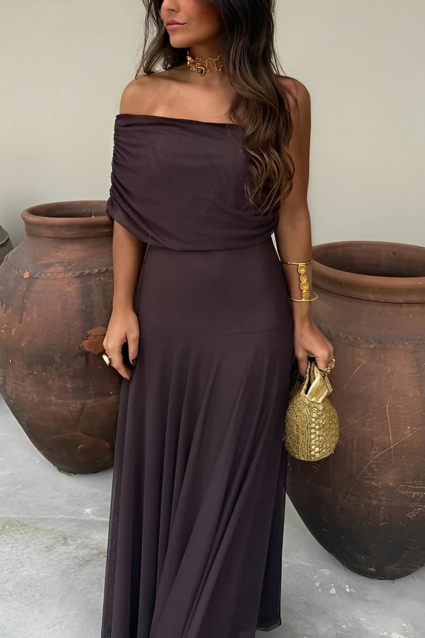 Sienna | Off-Shoulder Ruched Maxi Dress