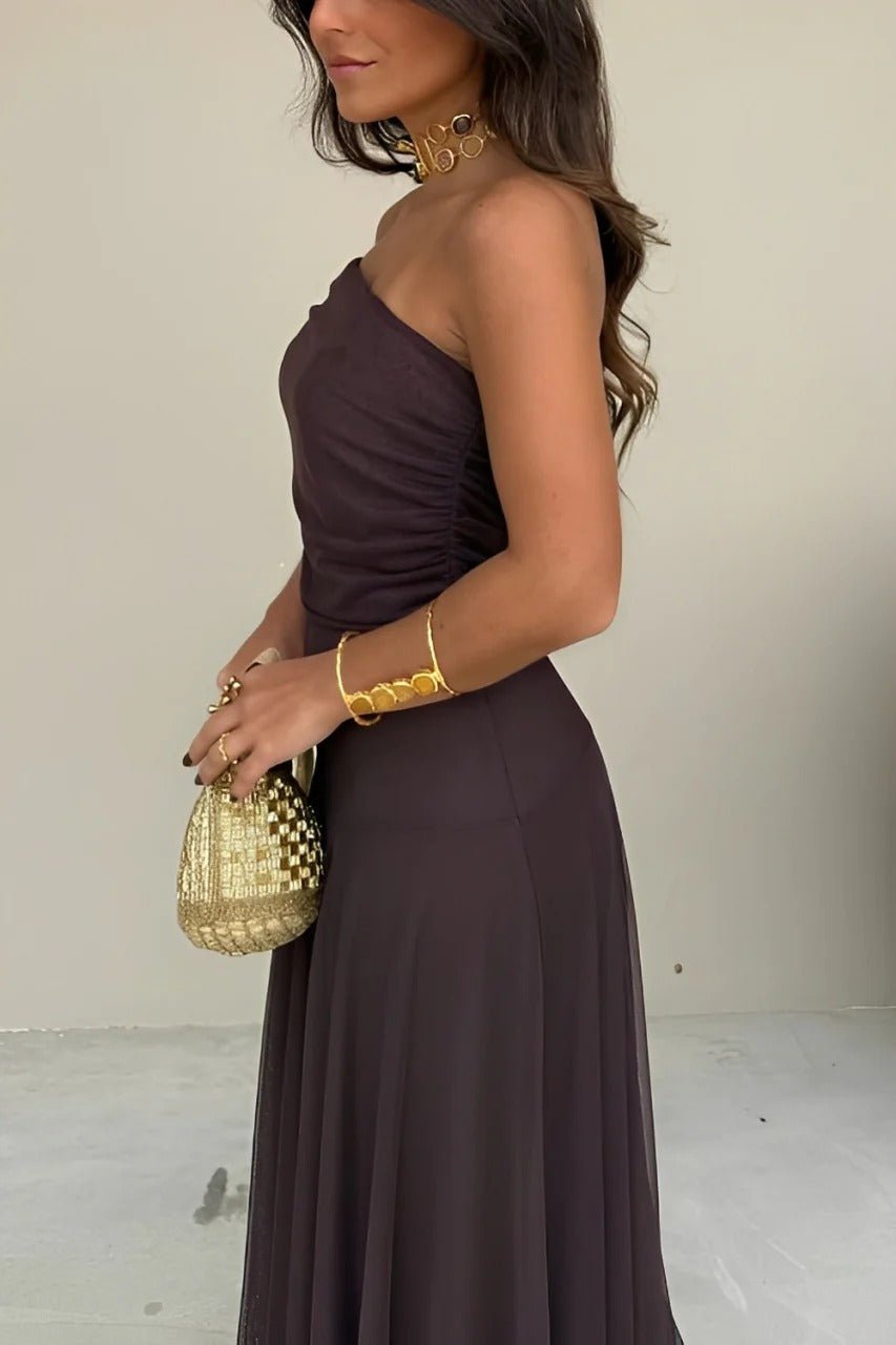 Sienna | Off-Shoulder Ruched Maxi Dress