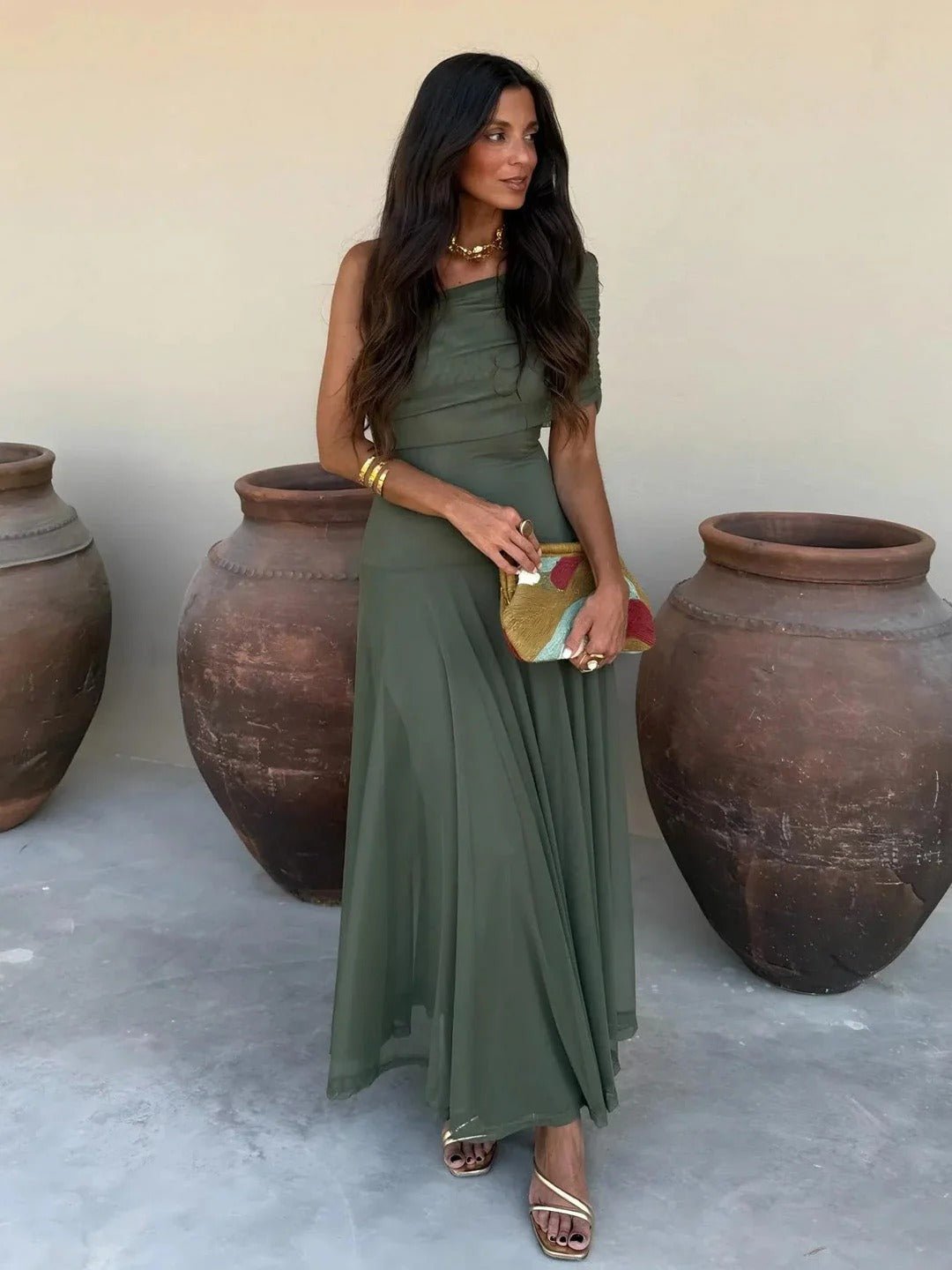 Sienna | Off-Shoulder Ruched Maxi Dress