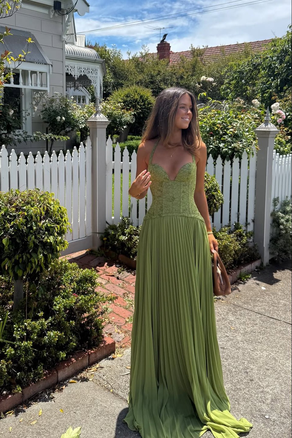 Vivian | Geplooide Korset Maxi Jurk