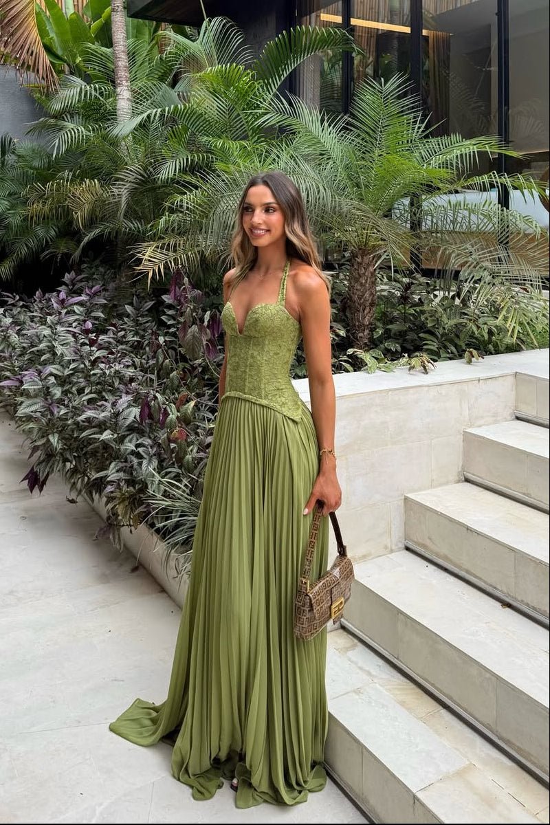 Vivian | Geplooide Korset Maxi Jurk