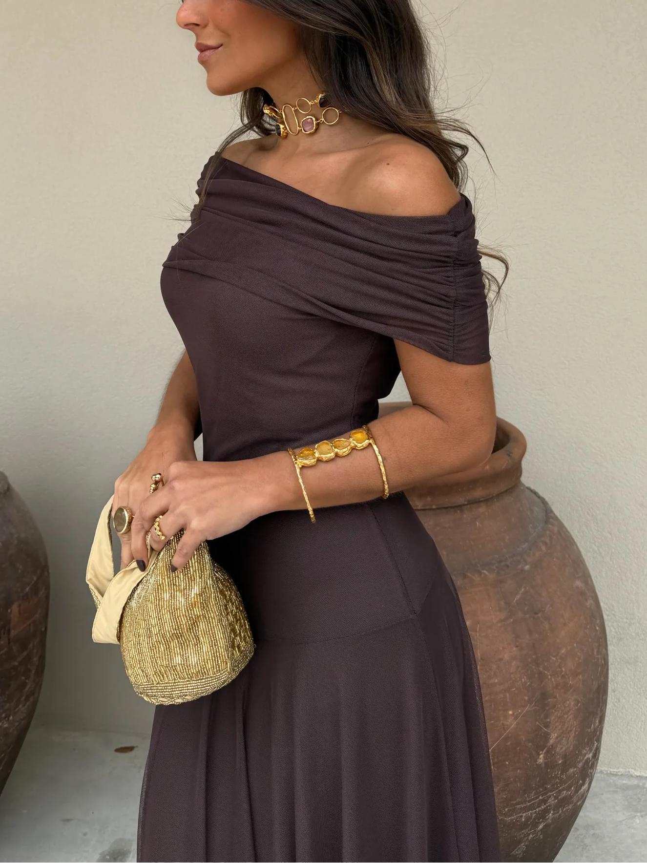 Anya | Gedrapeerde Maxi Jurk