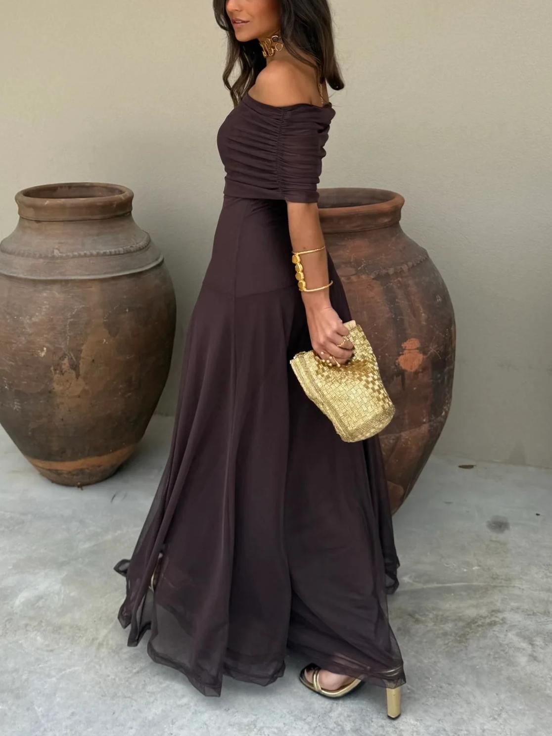 Anya | Gedrapeerde Maxi Jurk