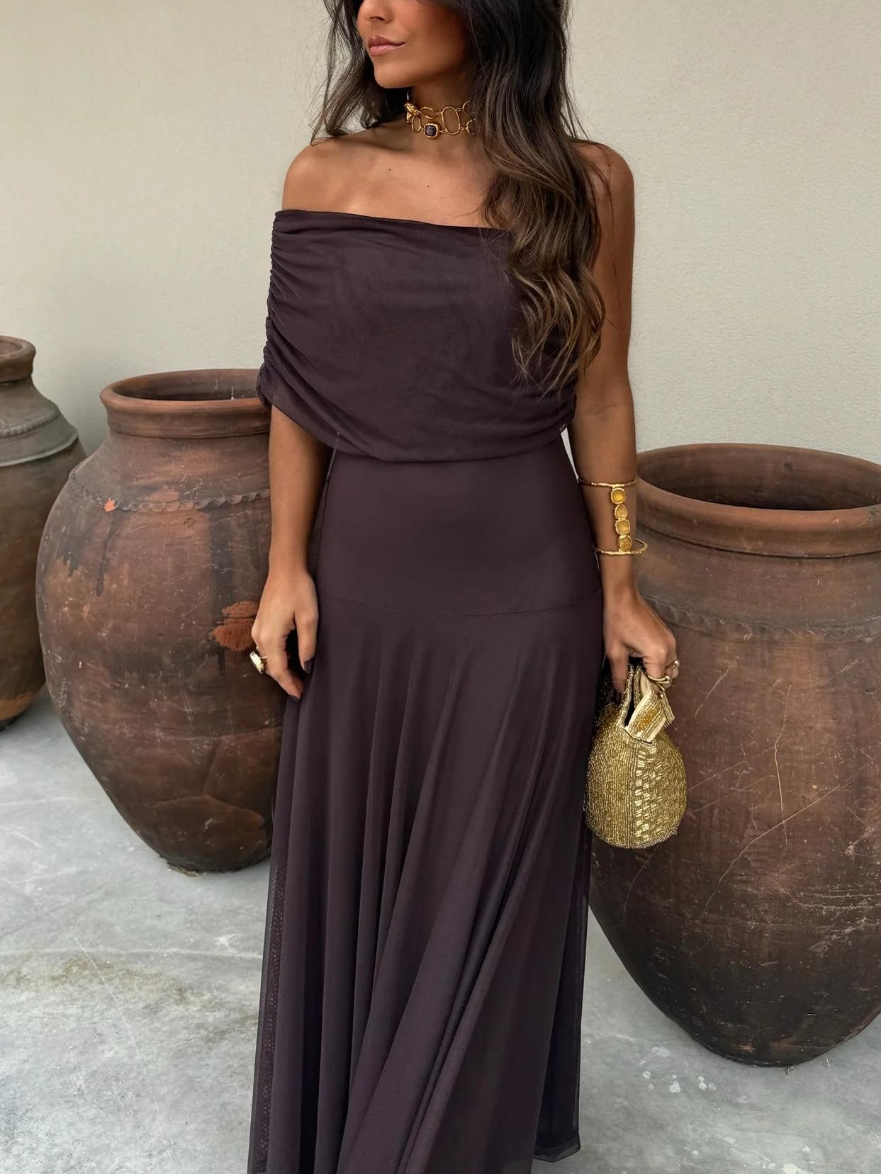 Anya | Gedrapeerde Maxi Jurk