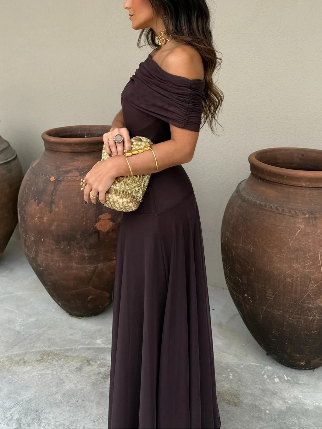 Anya | Gedrapeerde Maxi Jurk