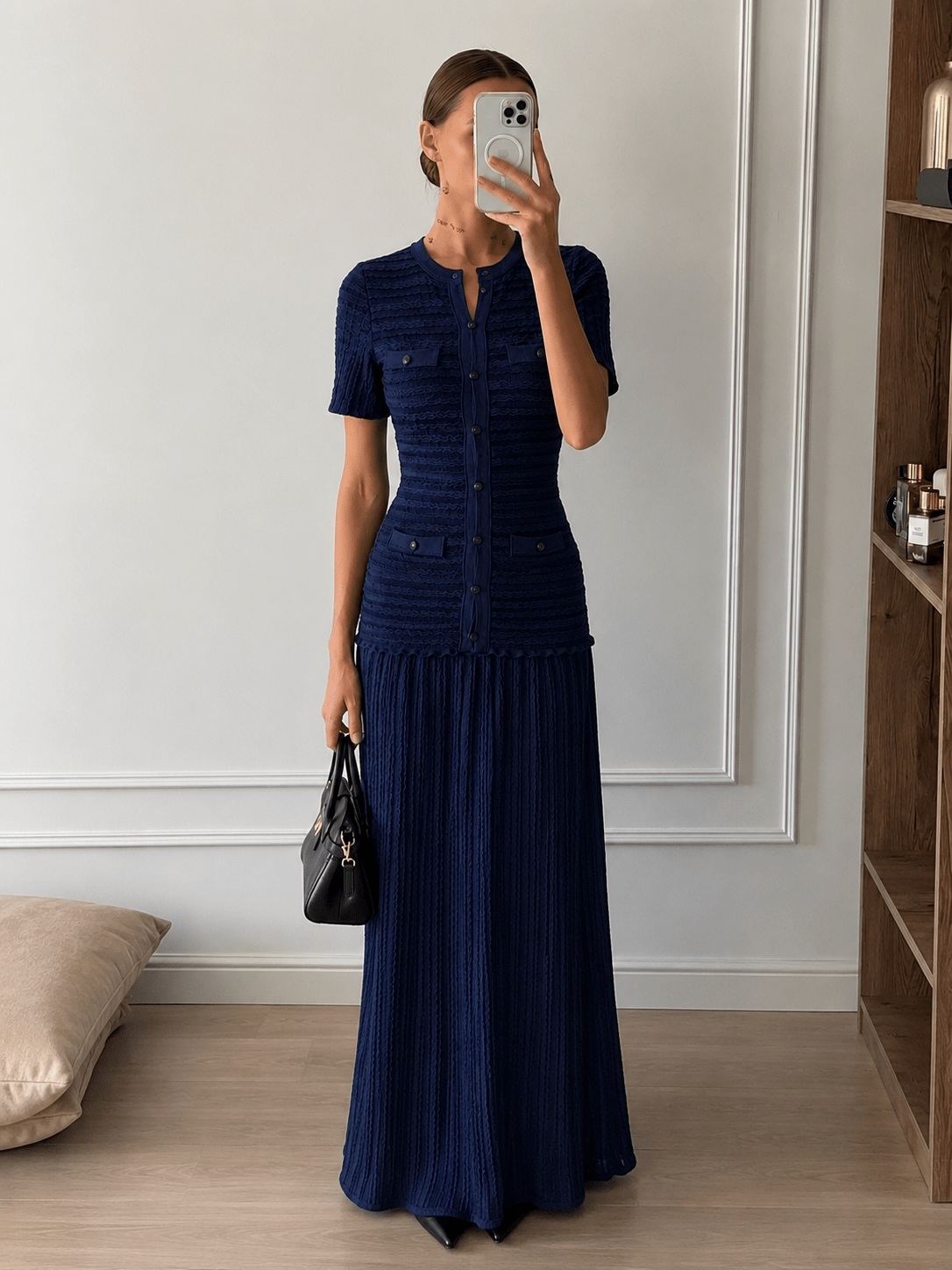 Beatrice | Geribbelde Maxi Jurk