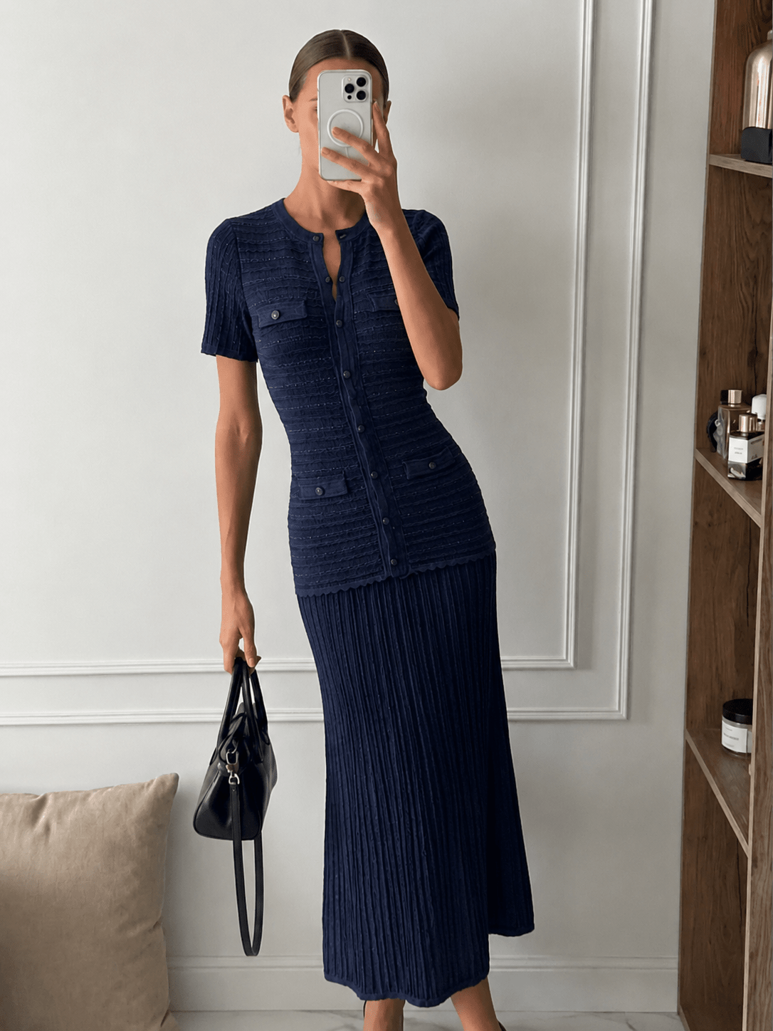 Beatrice | Geribbelde Maxi Jurk