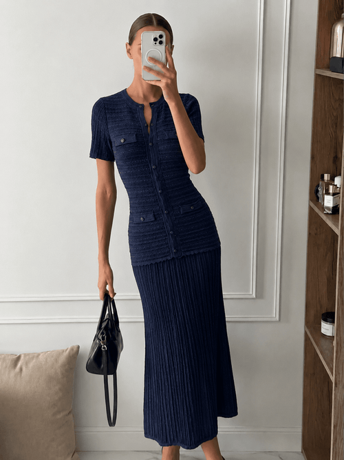 Beatrice | Geribbelde Maxi Jurk