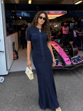 Beatrice | Geribbelde Maxi Jurk