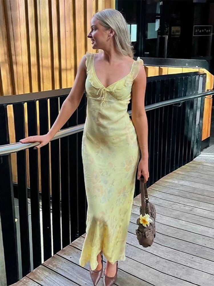 Clementine | Ruffled Floral Maxi Dress