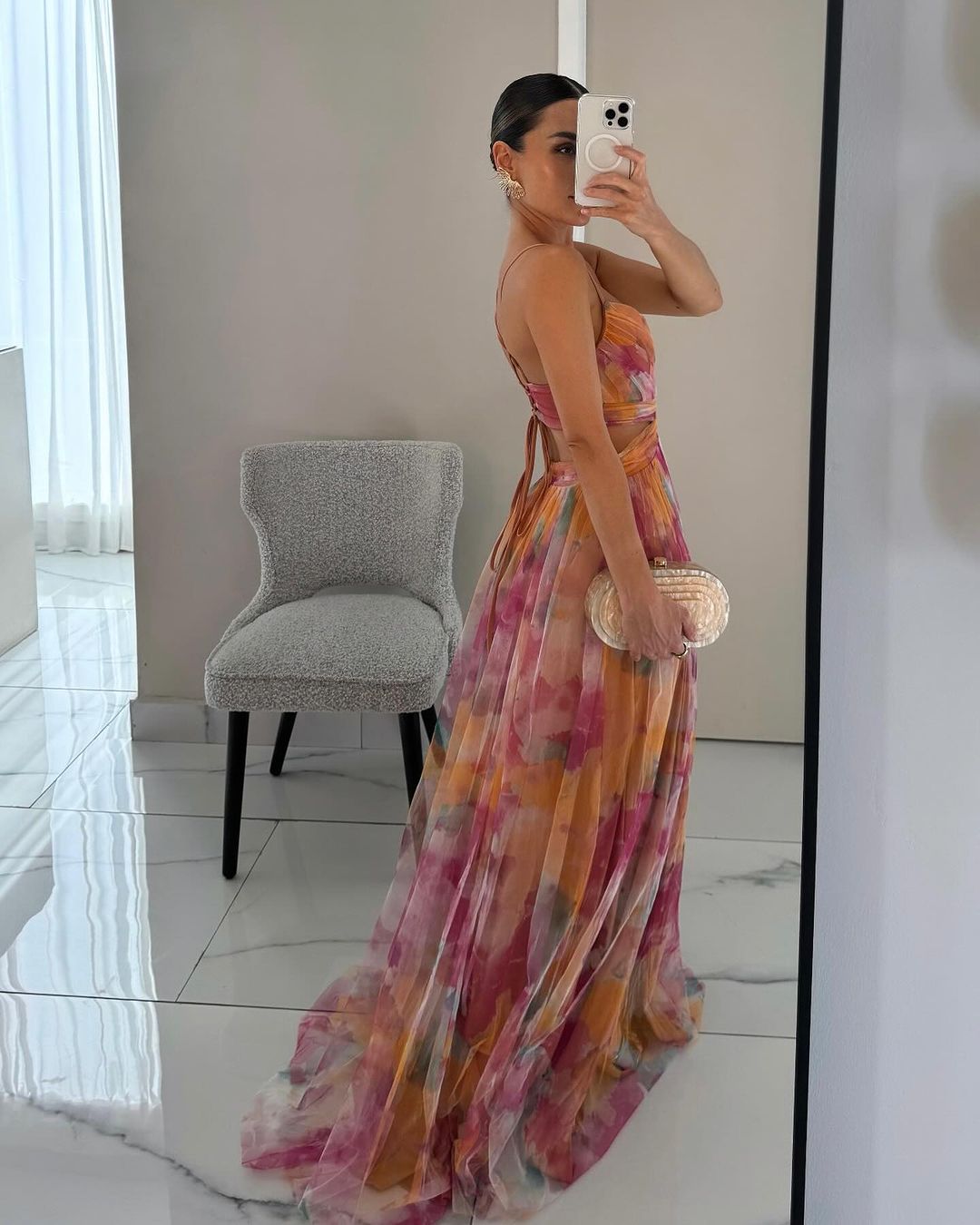 Dahlia | Bloemen Tulle Maxi Jurk