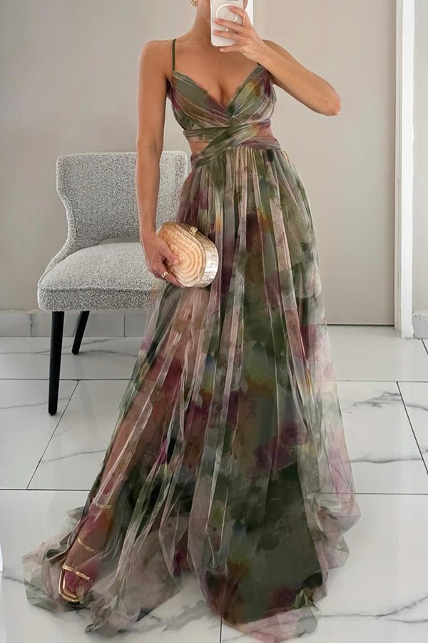 Dahlia | Bloemen Tulle Maxi Jurk