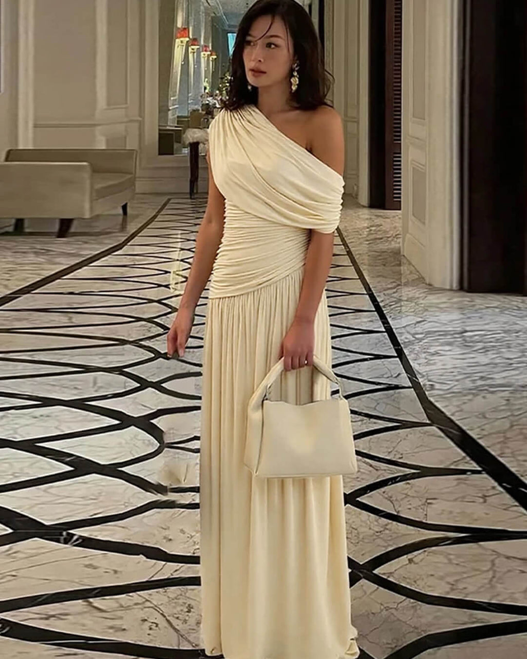 Ingrid | One Shoulder Maxi Jurk