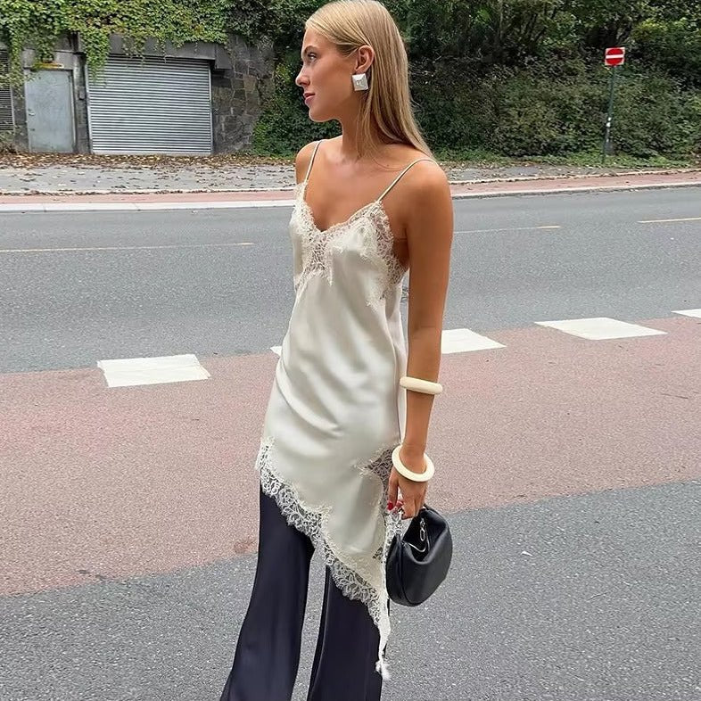 Kara | Asymmetrische Satijnen Mini Jurk