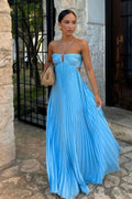 Lindsay | Cutout Plissé Maxi Jurk