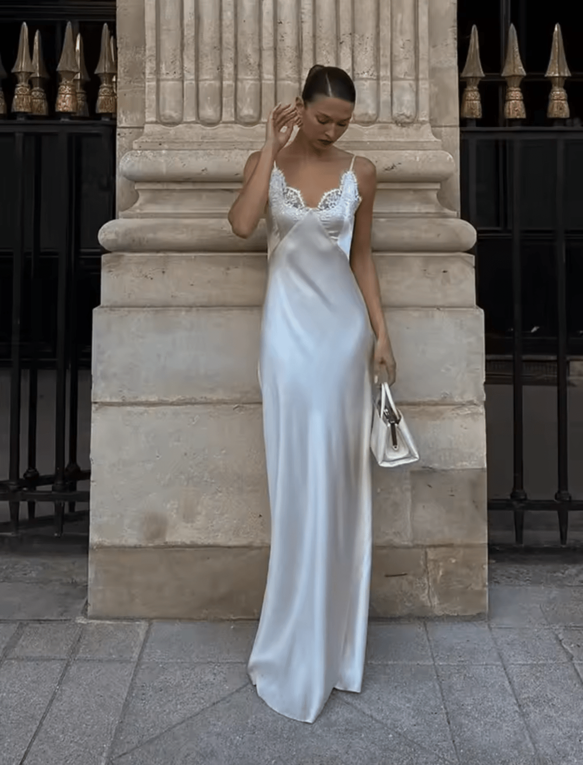 Piper | Satin Lace Maxi Jurk