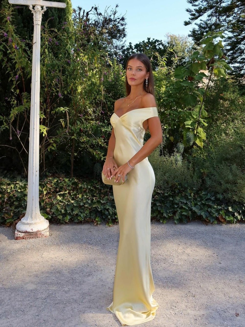 Serene | Rugloze Satijnen Maxi Jurk