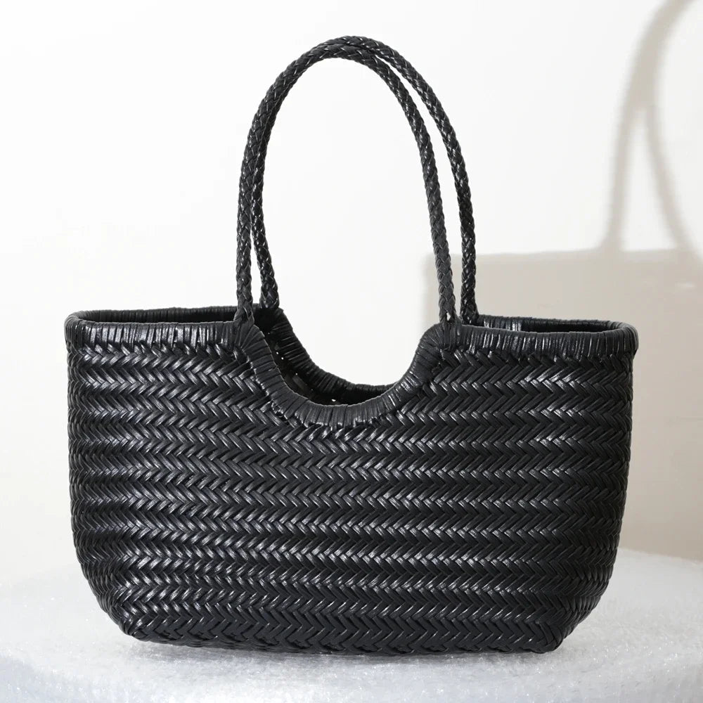Bianca | Handgeweven Leren Tote Bag