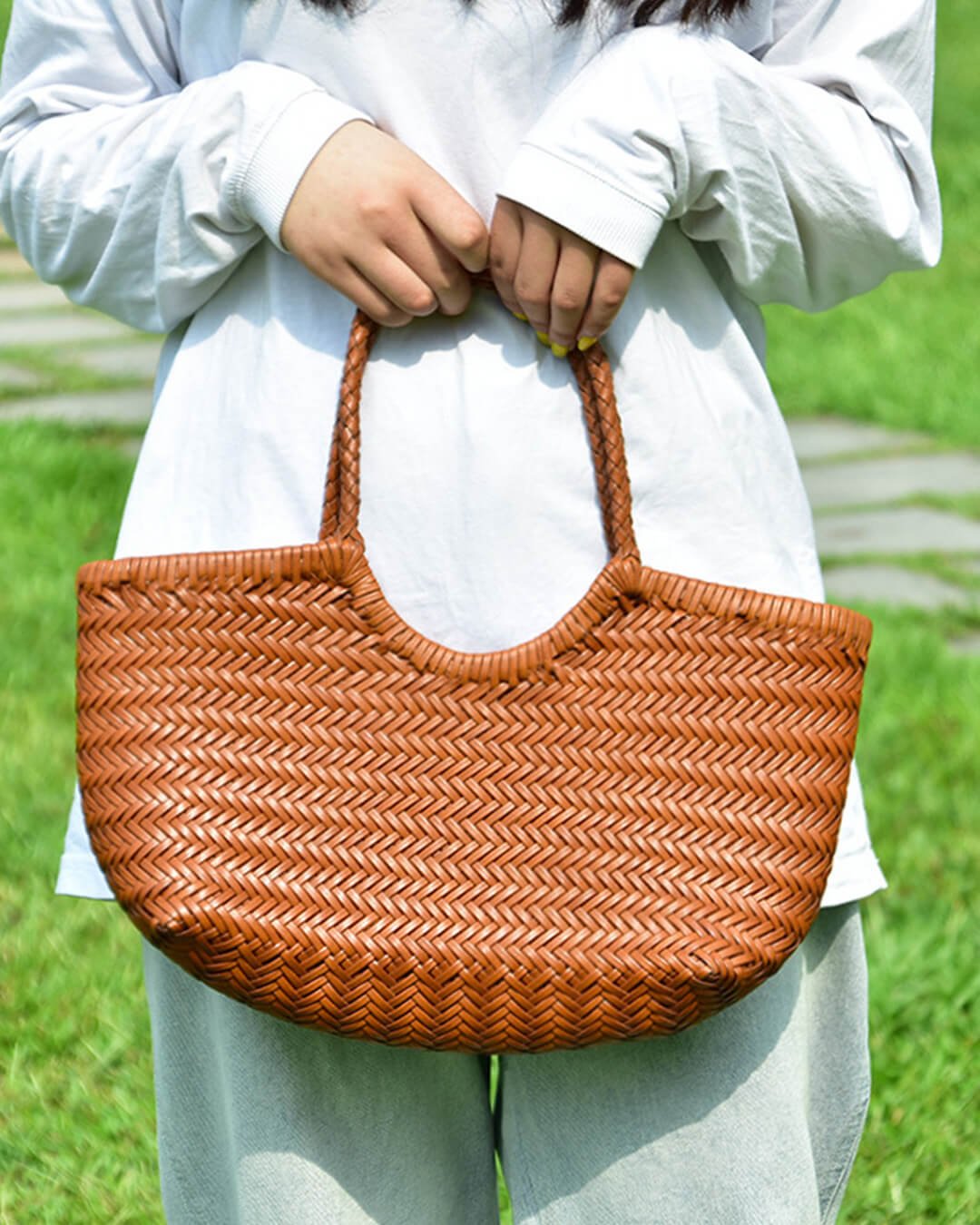 Bianca | Handgeweven Leren Tote Bag