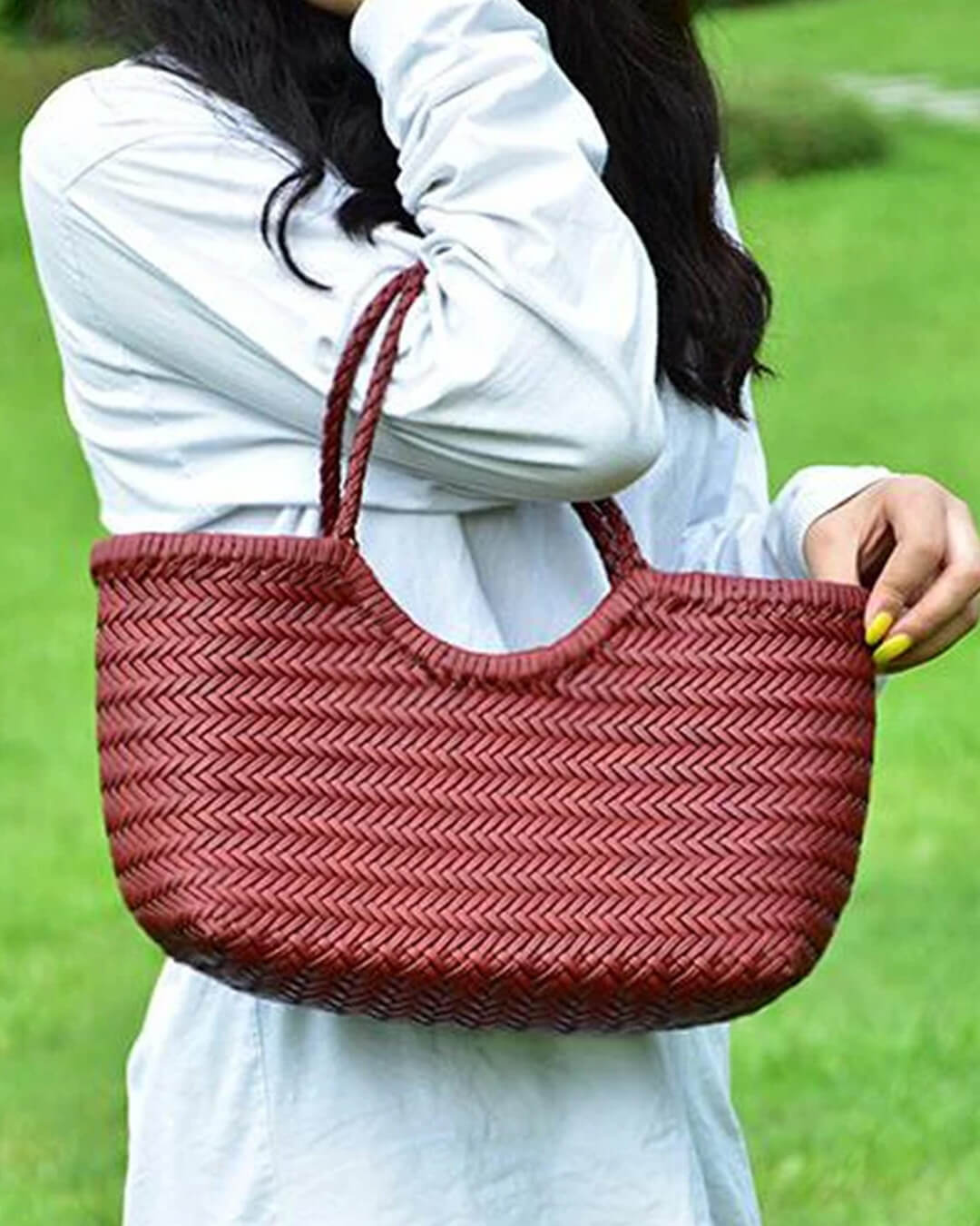 Bianca | Handgeweven Leren Tote Bag