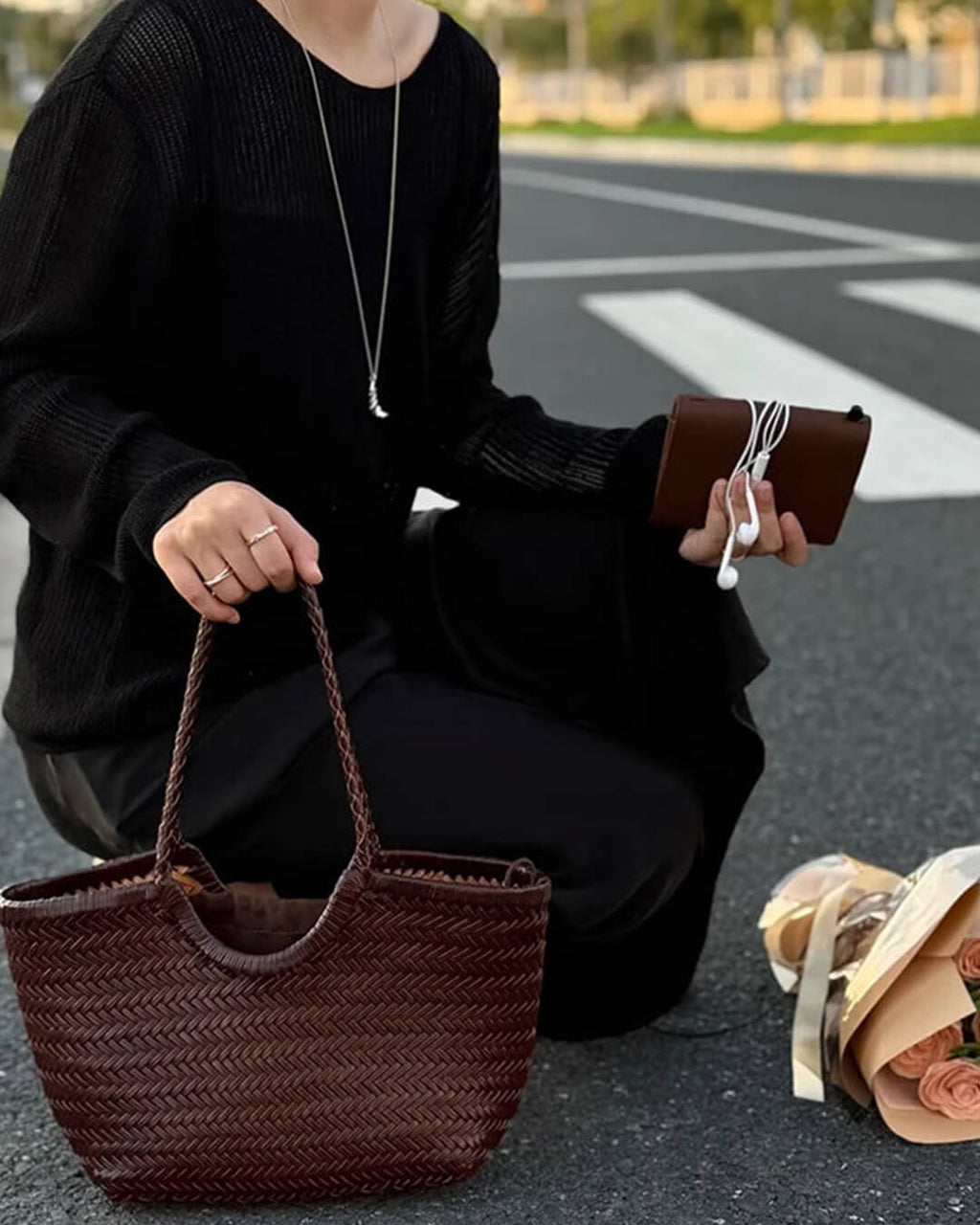 Bianca | Handgeweven Leren Tote Bag