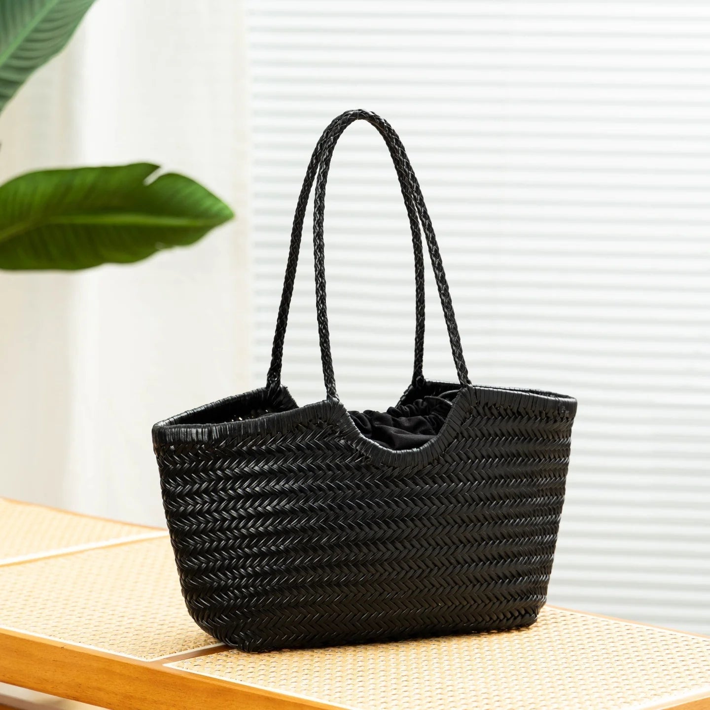 Bianca | Handgeweven Leren Tote Bag