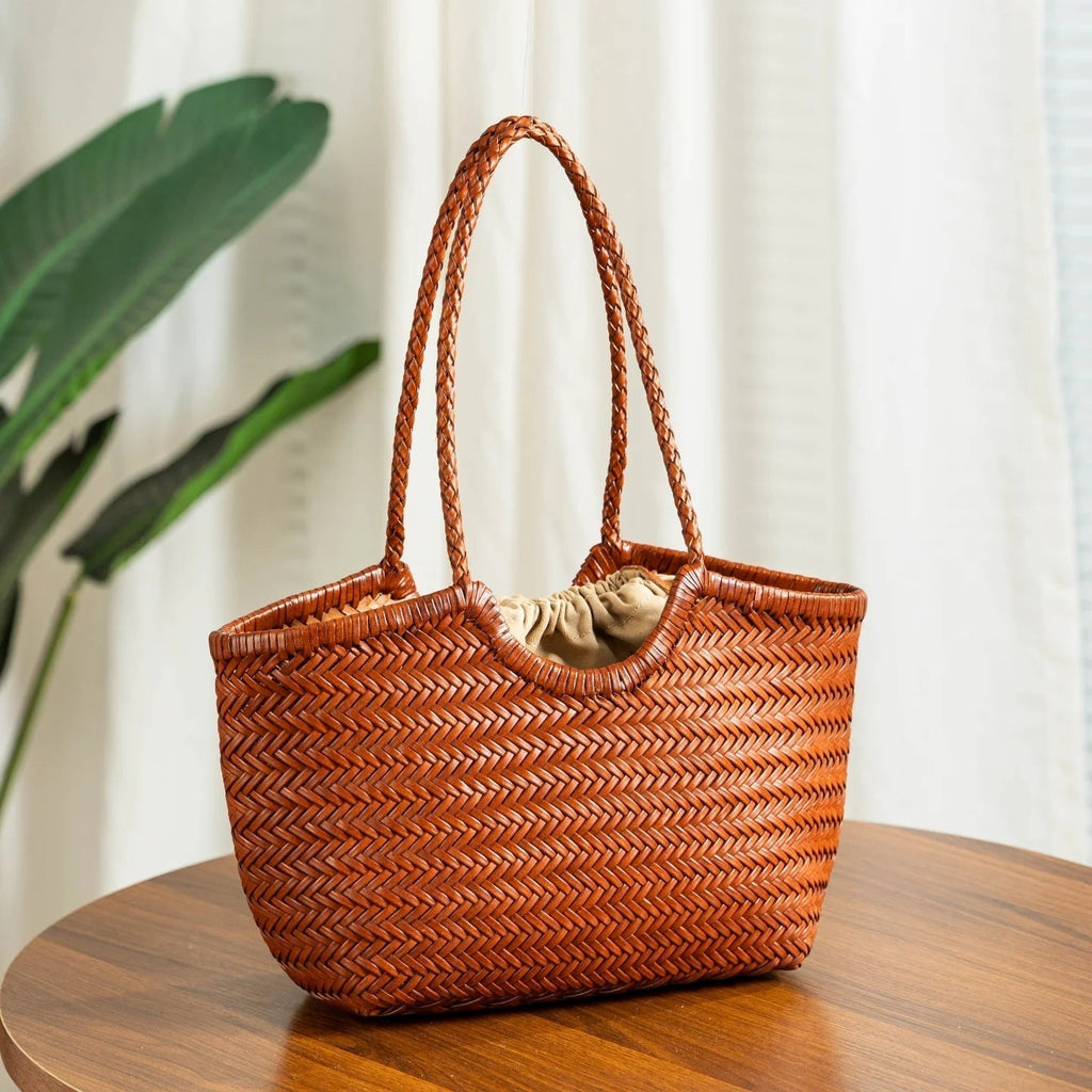 Bianca | Handgeweven Leren Tote Bag