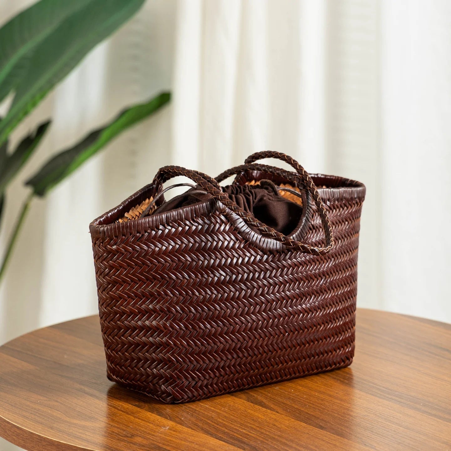 Bianca | Handgeweven Leren Tote Bag