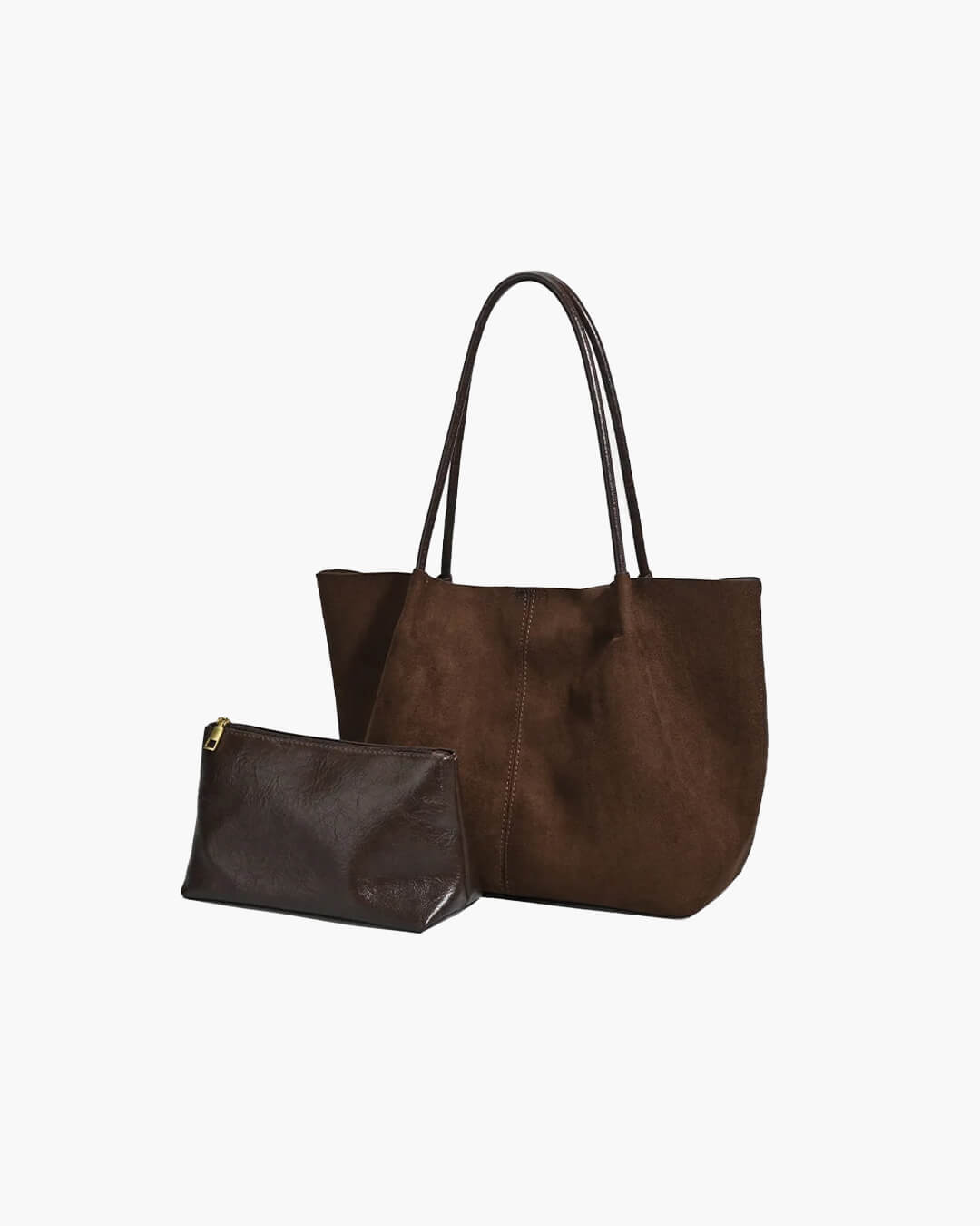 Cheska | Suède Tote Bag met Pouch