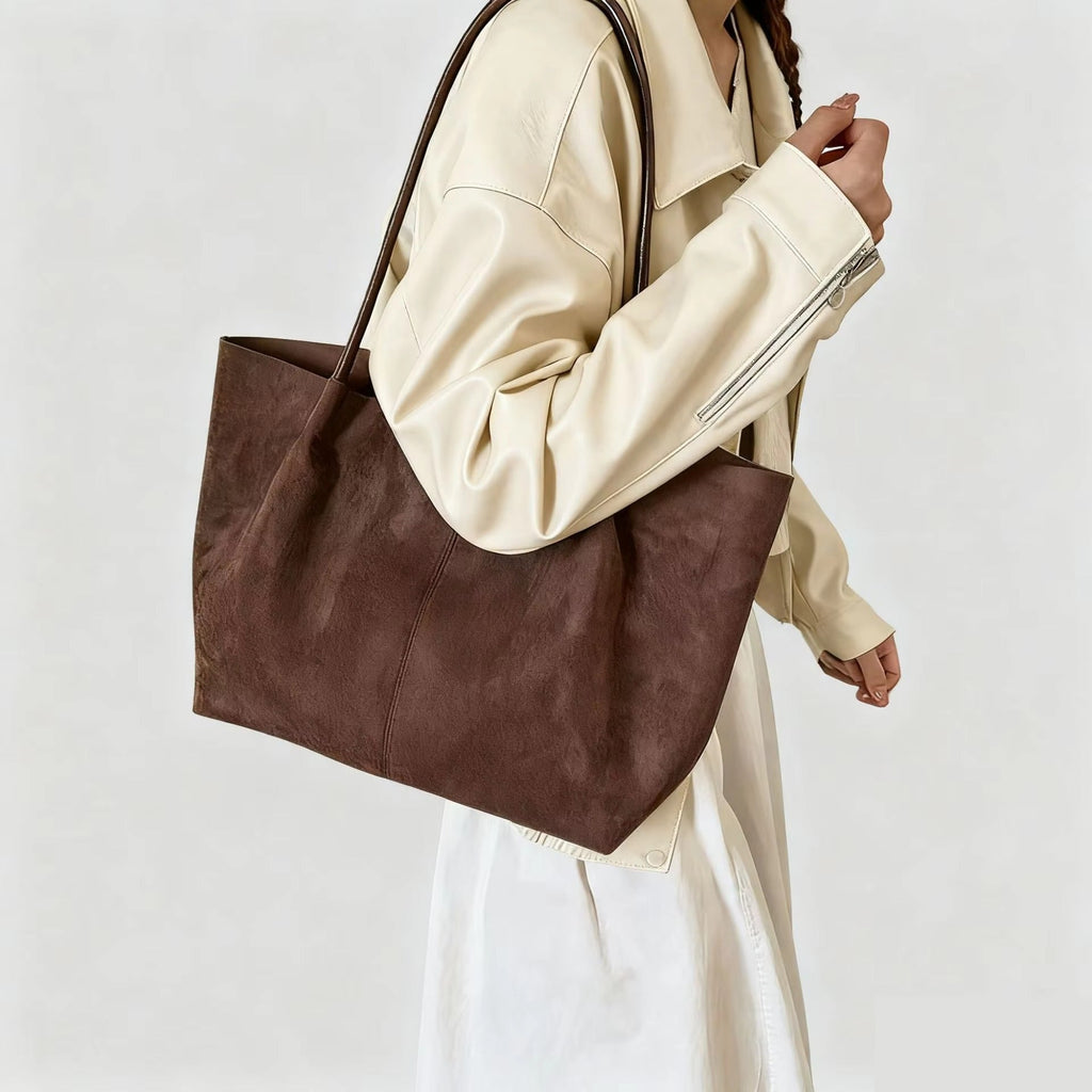 Cheska | Suède Tote Bag met Pouch