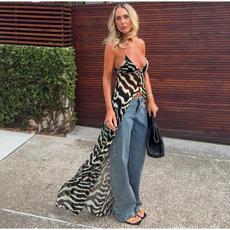 Bianca | Zebra Tuniek Top en Broek Set