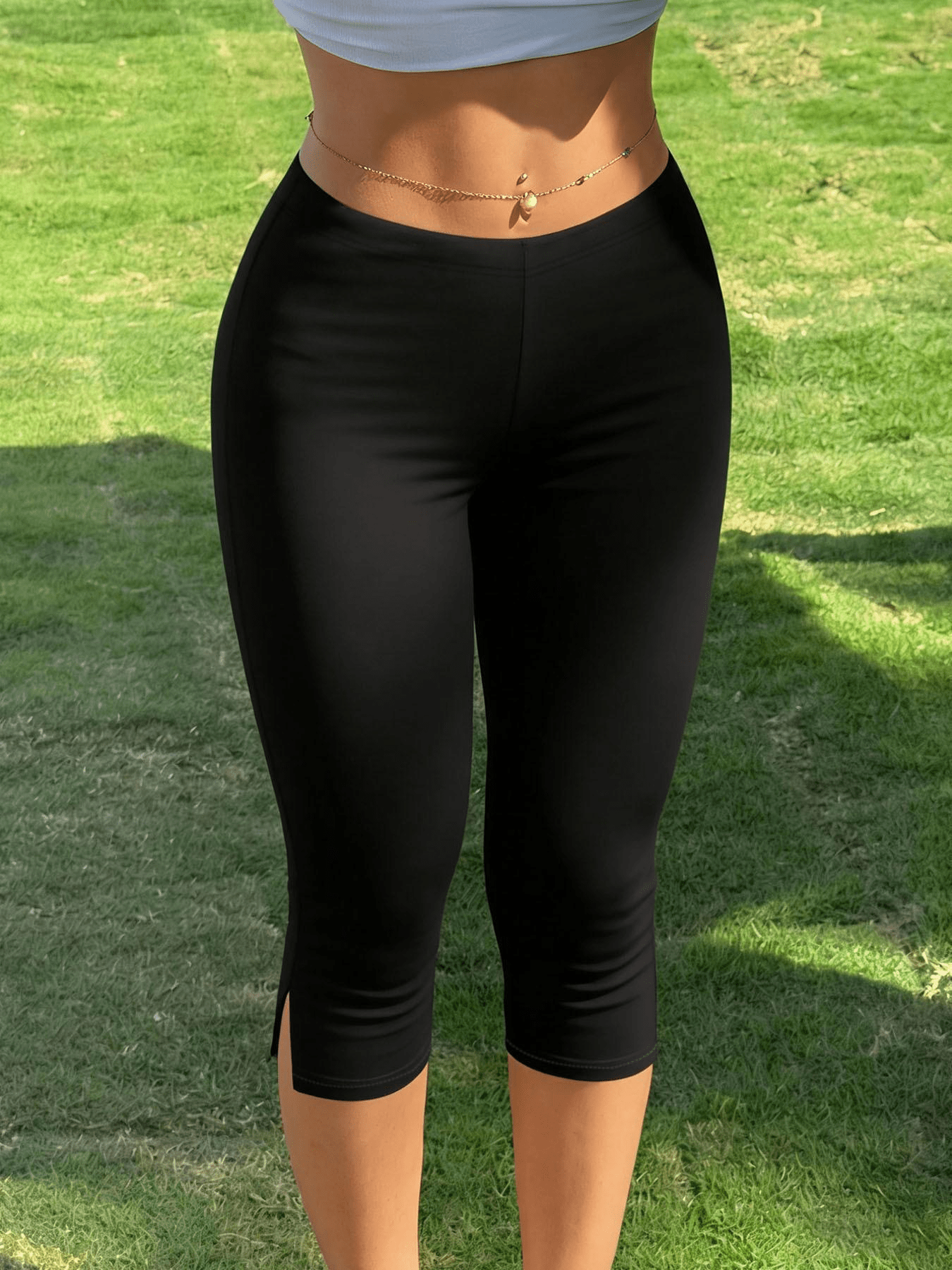 Halia | Split Hem Capri Leggings