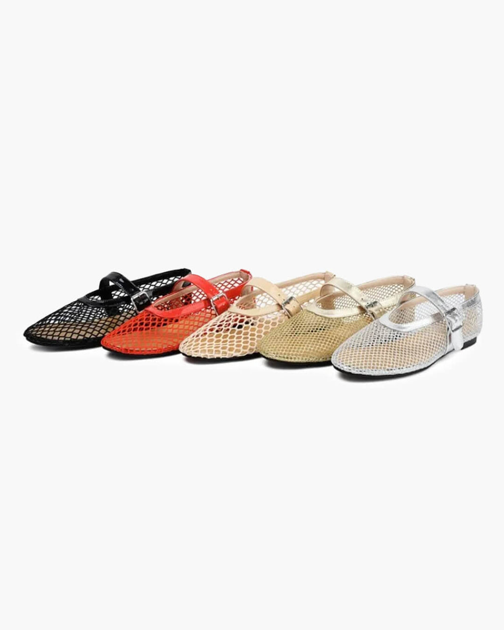 Bianca | Gesp Mesh Ballerina's