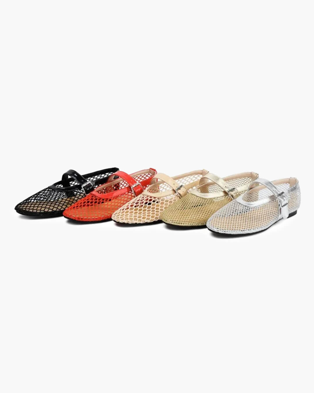 Bianca | Gesp Mesh Ballerina's