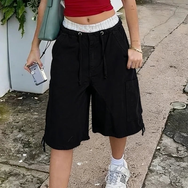 Riley | Baggy Cargo Denim Shorts