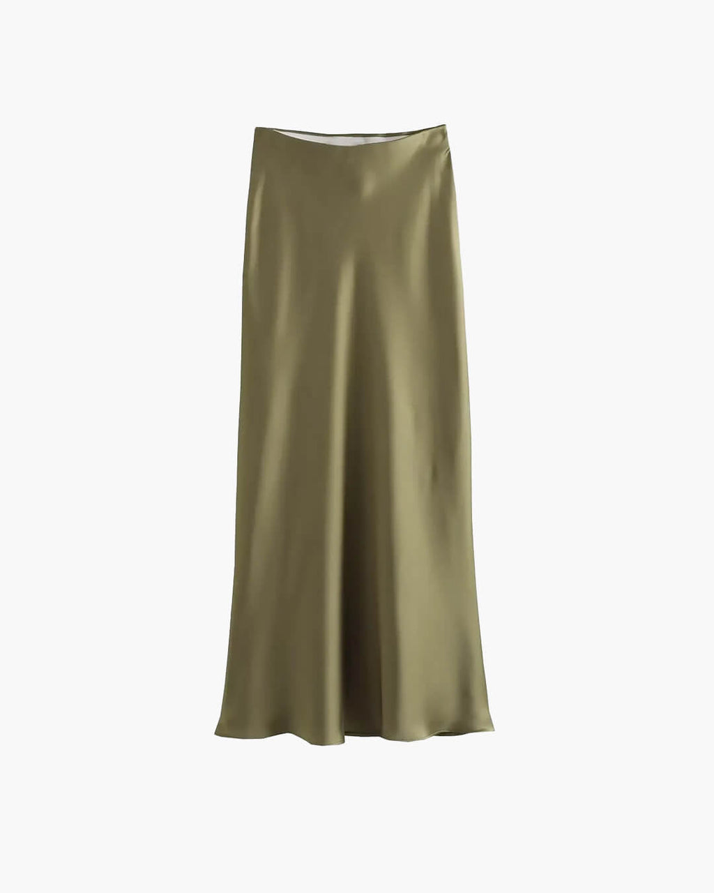 Anais | Hoge Taille Zwarte Satijnen Midi Rok