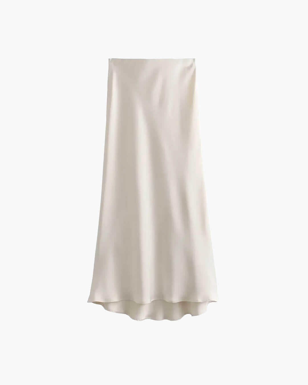 Anais | Hoge Taille Zwarte Satijnen Midi Rok