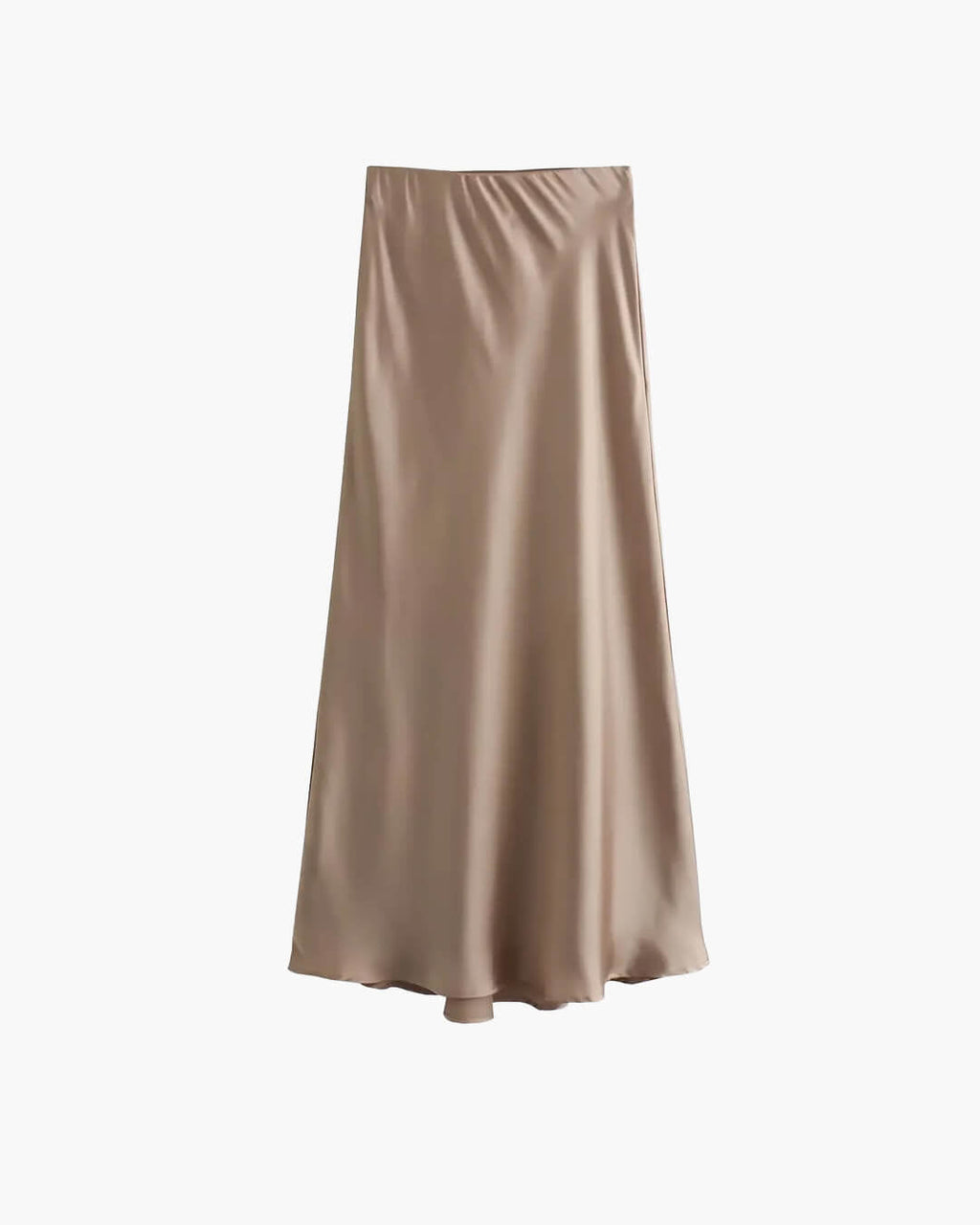 Anais | Hoge Taille Zwarte Satijnen Midi Rok