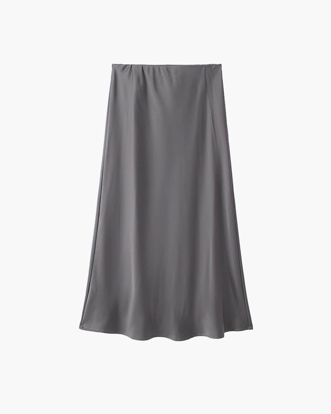 Anais | Hoge Taille Zwarte Satijnen Midi Rok