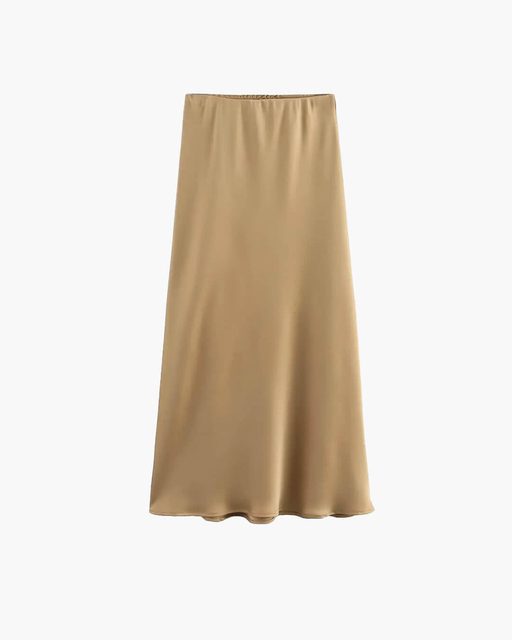 Anais | Hoge Taille Zwarte Satijnen Midi Rok