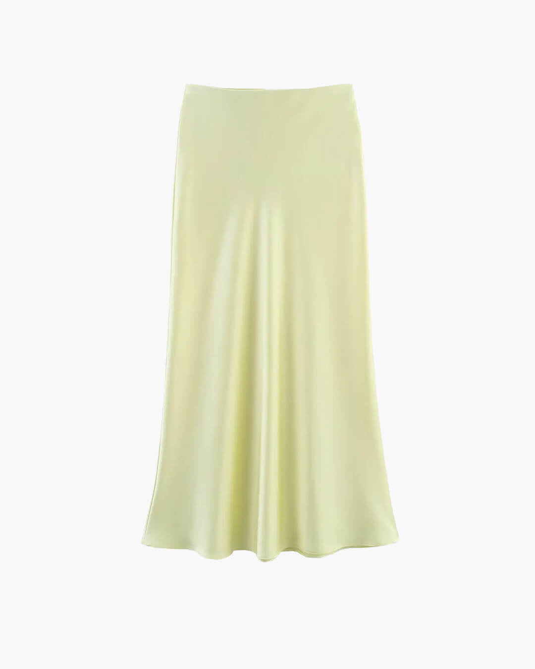 Anais | Hoge Taille Zwarte Satijnen Midi Rok