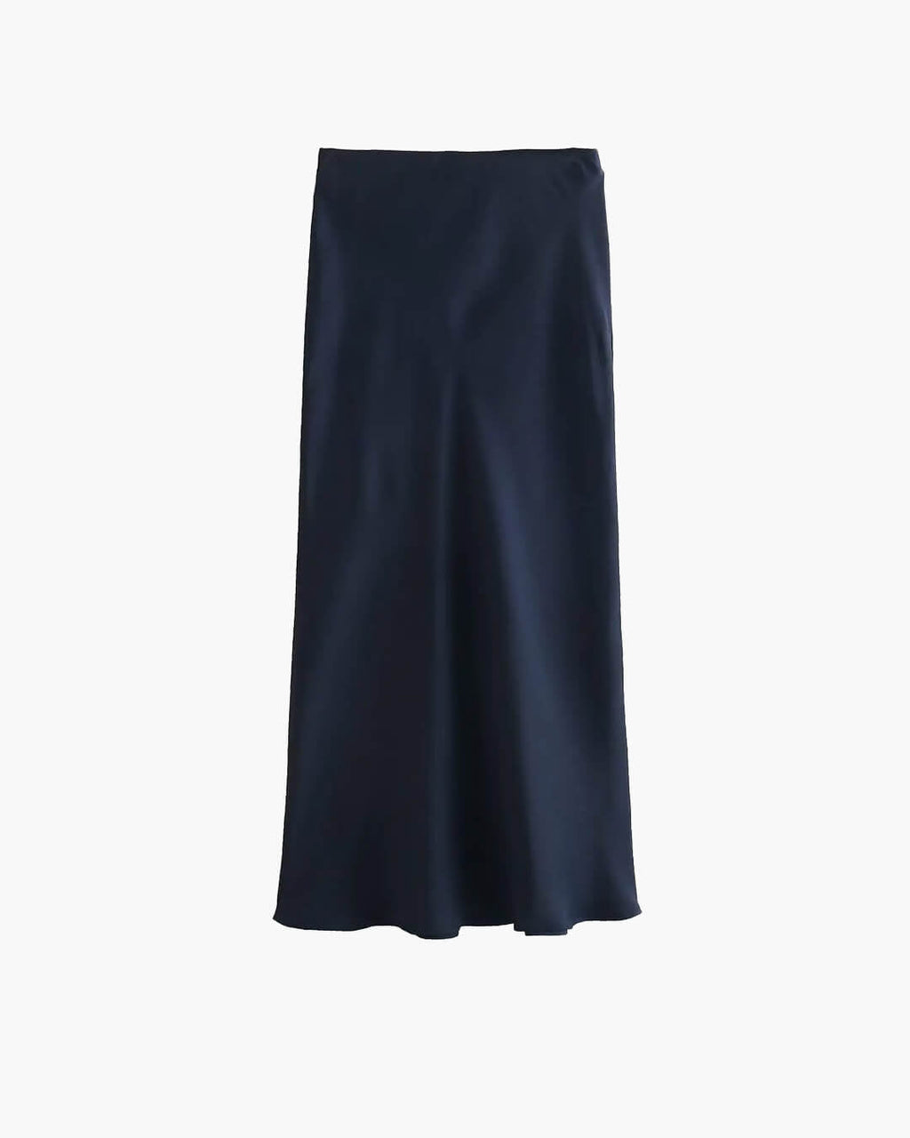 Anais | Hoge Taille Zwarte Satijnen Midi Rok