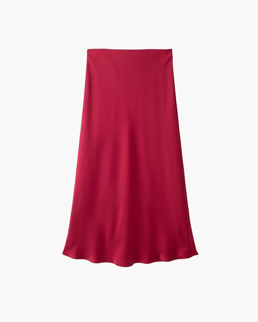 Anais | Hoge Taille Zwarte Satijnen Midi Rok