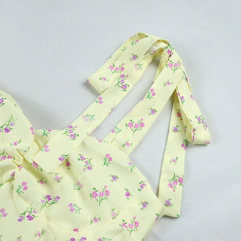 Sunny | Bloemenjurk met split