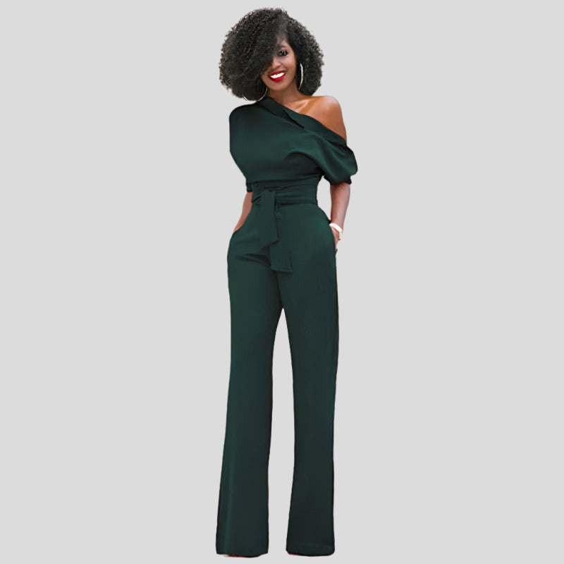 Talitha | One-Shoulder Jumpsuit met Wijde Pijpen