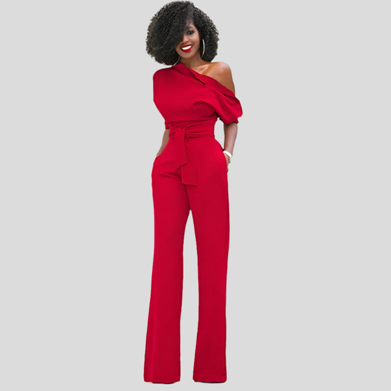 Talitha | One-Shoulder Jumpsuit met Wijde Pijpen