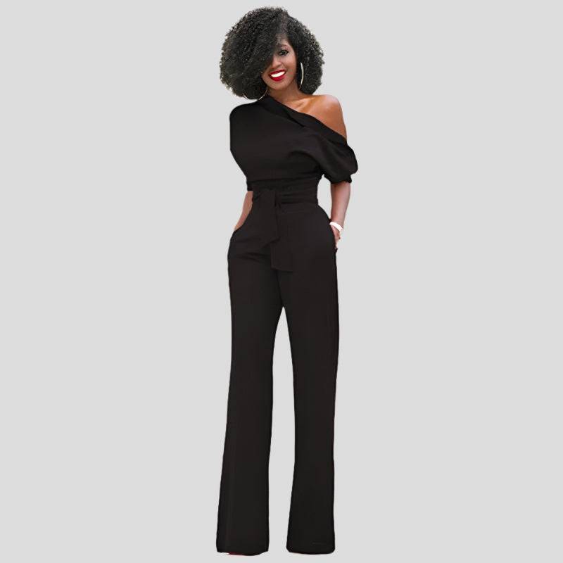 Talitha | One-Shoulder Jumpsuit met Wijde Pijpen