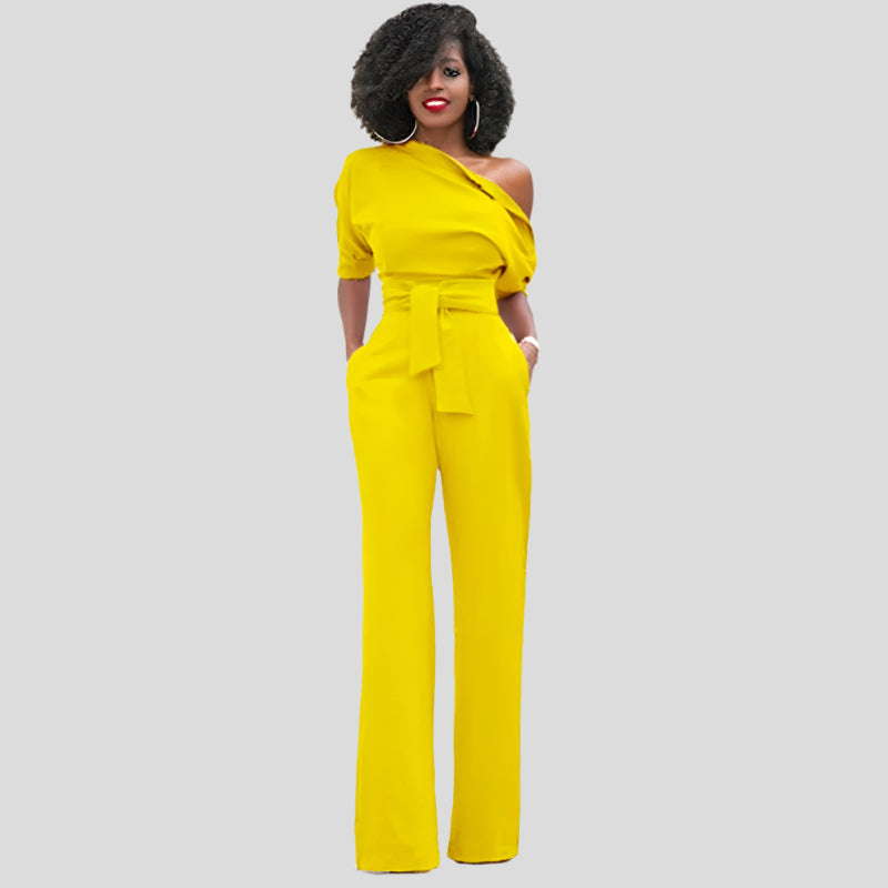 Talitha | One-Shoulder Jumpsuit met Wijde Pijpen