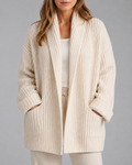 Sietske | Chunky Geribbelde Brei Lange Cardigan met Zakken